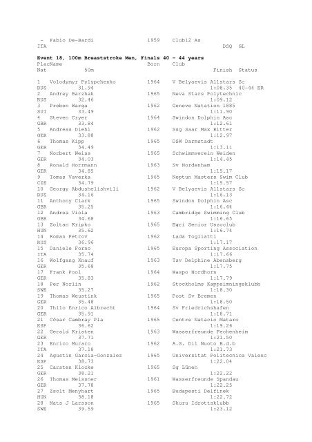 Results Total - Per Age Group w ith lap tim es - U-Klubi