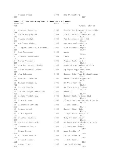 Results Total - Per Age Group w ith lap tim es - U-Klubi