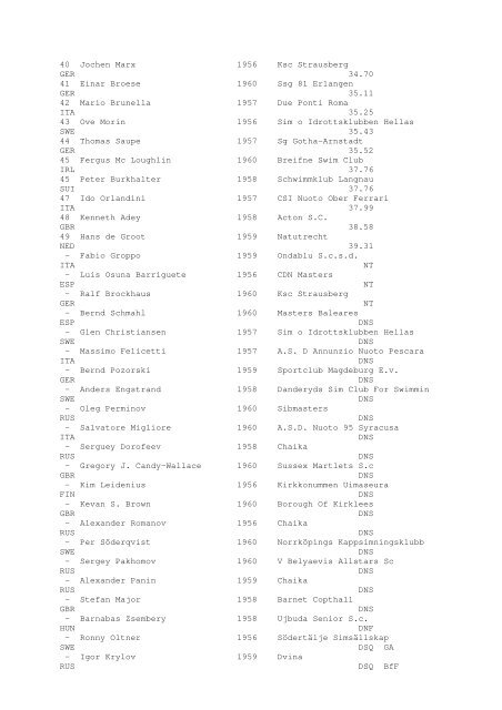 Results Total - Per Age Group w ith lap tim es - U-Klubi