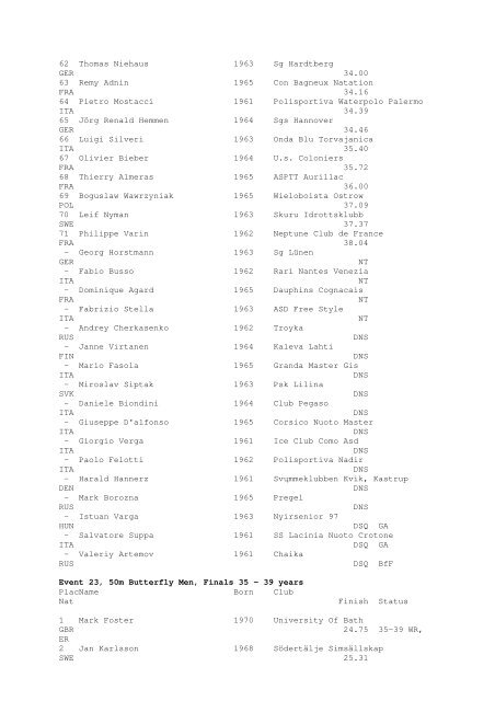 Results Total - Per Age Group w ith lap tim es - U-Klubi