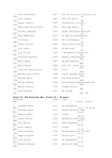 Results Total - Per Age Group w ith lap tim es - U-Klubi