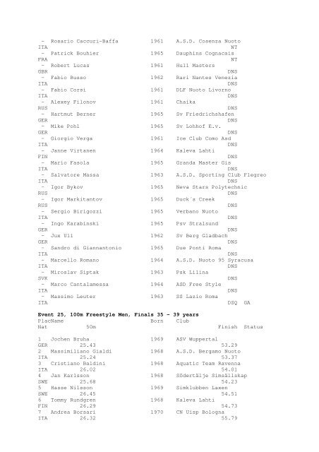 Results Total - Per Age Group w ith lap tim es - U-Klubi