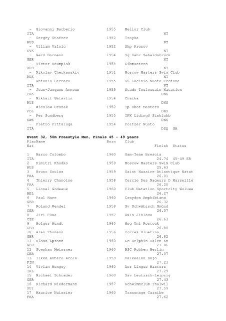 Results Total - Per Age Group w ith lap tim es - U-Klubi