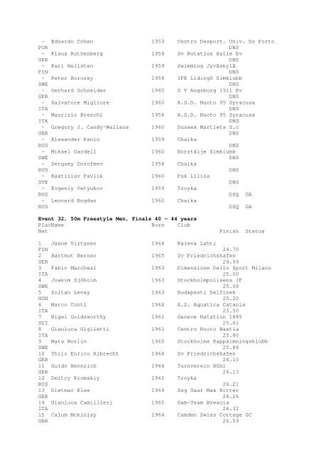 Results Total - Per Age Group w ith lap tim es - U-Klubi