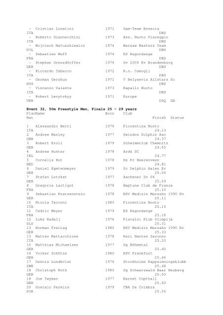 Results Total - Per Age Group w ith lap tim es - U-Klubi