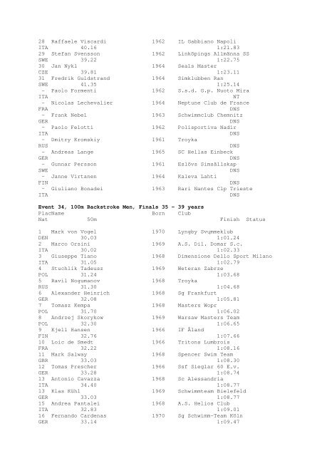 Results Total - Per Age Group w ith lap tim es - U-Klubi