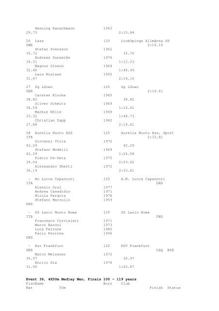 Results Total - Per Age Group w ith lap tim es - U-Klubi