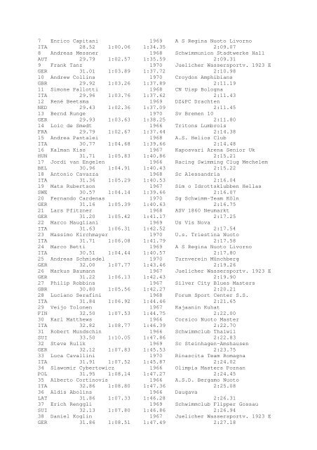 Results Total - Per Age Group w ith lap tim es - U-Klubi