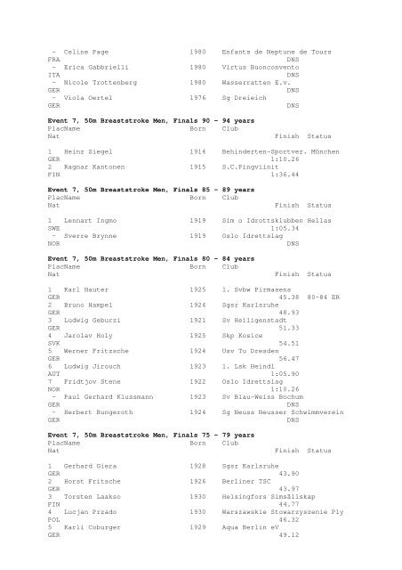 Results Total - Per Age Group w ith lap tim es - U-Klubi