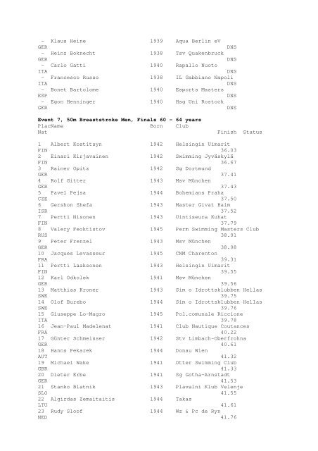 Results Total - Per Age Group w ith lap tim es - U-Klubi