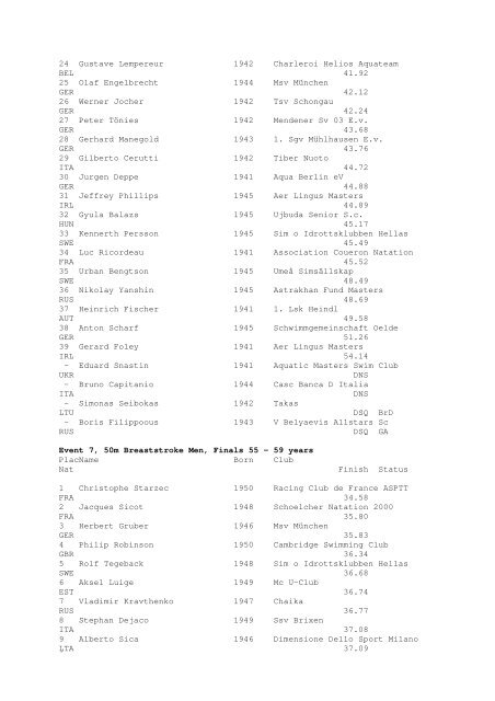 Results Total - Per Age Group w ith lap tim es - U-Klubi