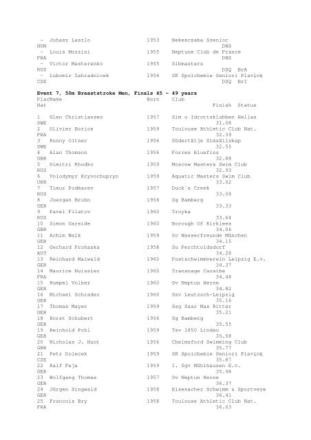 Results Total - Per Age Group w ith lap tim es - U-Klubi