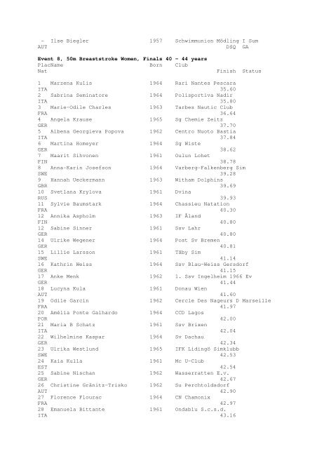 Results Total - Per Age Group w ith lap tim es - U-Klubi