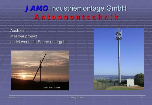 JAMO Industriemontage GmbH A n t e n n e n t e c h n i k