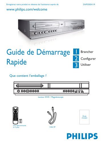 Philips Lecteur de DVD/MagnÃ©toscope - Guide de mise en route - FRA