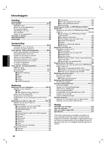 Philips Lecteur de DVD/MagnÃ©toscope - Mode dâemploi - NLD