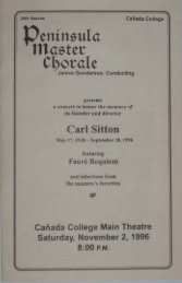 Carl Sitton Memorial Concert, November 1996 - Peninsula Cantare