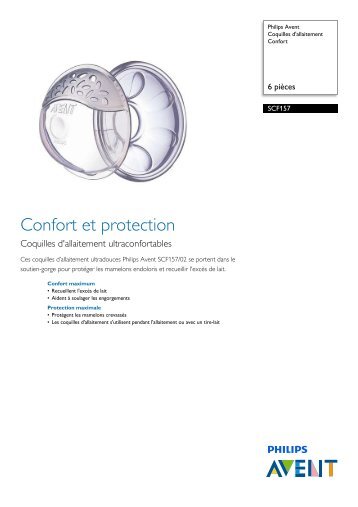 Philips Avent Coquilles d'allaitement Confort - Fiche Produit - FRA