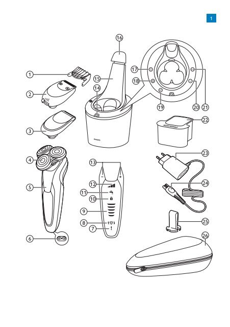 Philips Shaver series 9000 Rasoir &eacute;lectrique rasage &agrave; sec ou sous l'eau - Mode d&rsquo;emploi - SRP