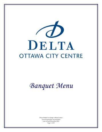 Banquet Menu - Delta Hotels