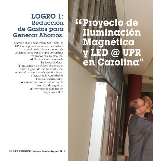Revision 9- Manual_Logros Sobresalientes Reporte Anual2014 2015 UPR Carolina Dr Moises Orengo Rector