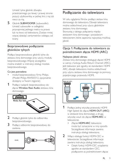 Philips Home Cin&eacute;ma Blu-ray 3D 5 enceintes - Mode d&rsquo;emploi - POL
