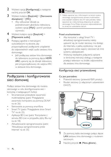 Philips Home Cin&eacute;ma Blu-ray 3D 5 enceintes - Mode d&rsquo;emploi - POL