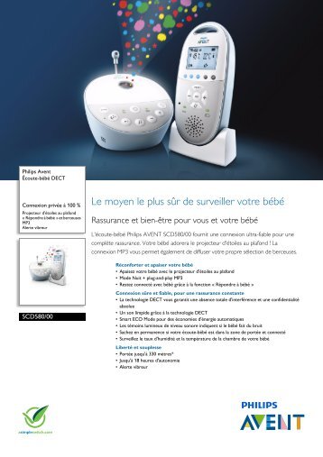 Philips Avent Ãcoute-bÃ©bÃ© DECT - Fiche Produit - FRA