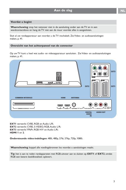 Philips Cineos T&eacute;l&eacute;viseur &agrave; &eacute;cran large - Mode d&rsquo;emploi - NLD