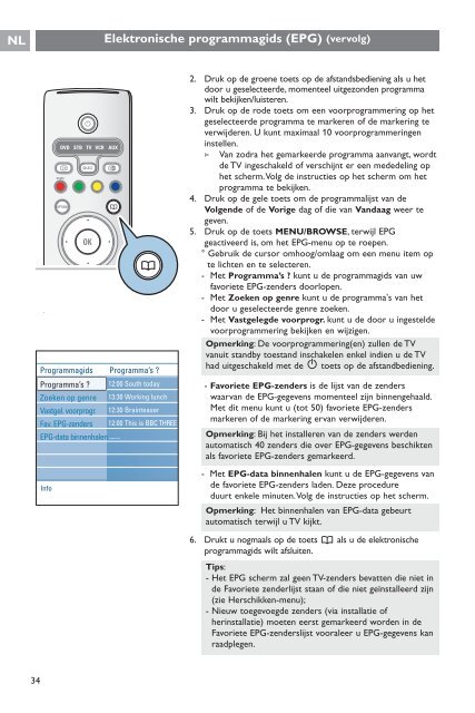 Philips Cineos T&eacute;l&eacute;viseur &agrave; &eacute;cran large - Mode d&rsquo;emploi - NLD