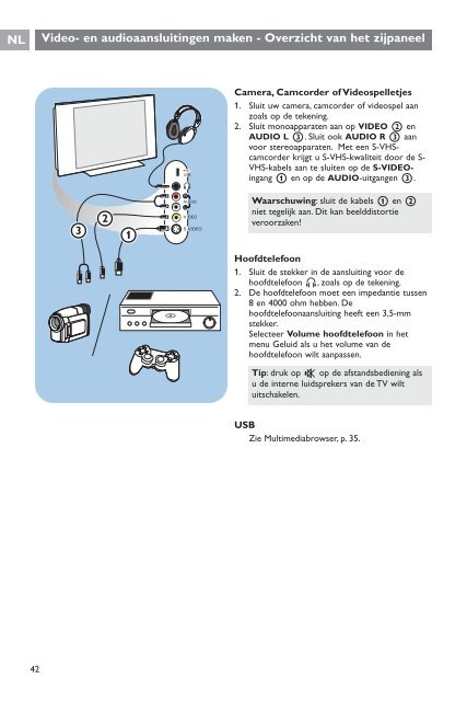 Philips Cineos T&eacute;l&eacute;viseur &agrave; &eacute;cran large - Mode d&rsquo;emploi - NLD