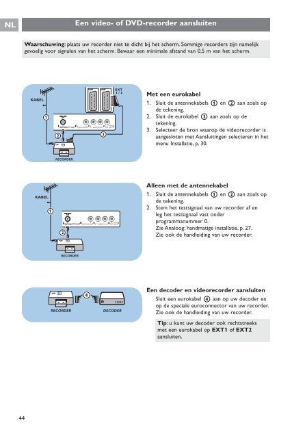 Philips Cineos T&eacute;l&eacute;viseur &agrave; &eacute;cran large - Mode d&rsquo;emploi - NLD