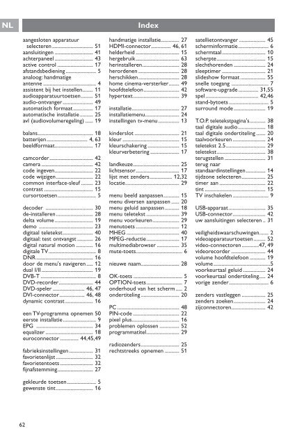 Philips Cineos T&eacute;l&eacute;viseur &agrave; &eacute;cran large - Mode d&rsquo;emploi - NLD