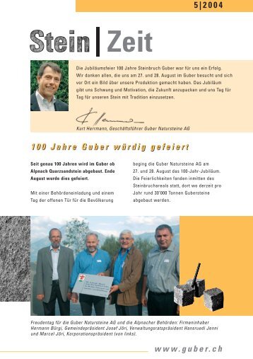 100 Jahre Guber würdig gefeiert www.guber.ch 5|2004 100 Jahre ...