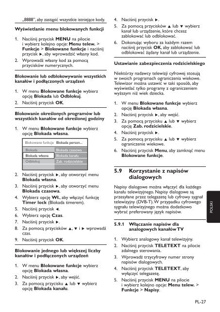 Philips TV LCD - Mode d&rsquo;emploi - POL