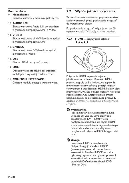 Philips TV LCD - Mode d&rsquo;emploi - POL