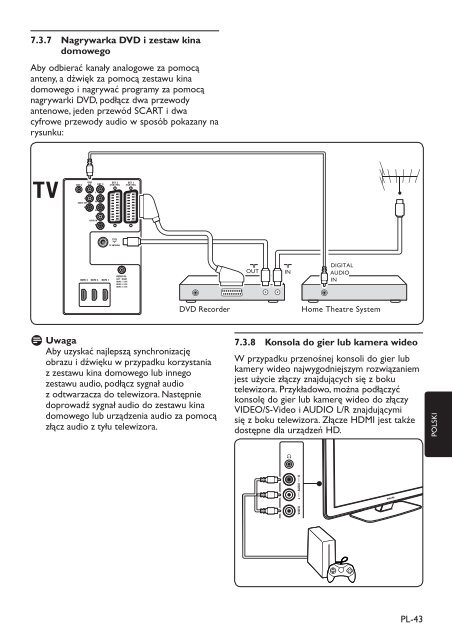 Philips TV LCD - Mode d&rsquo;emploi - POL