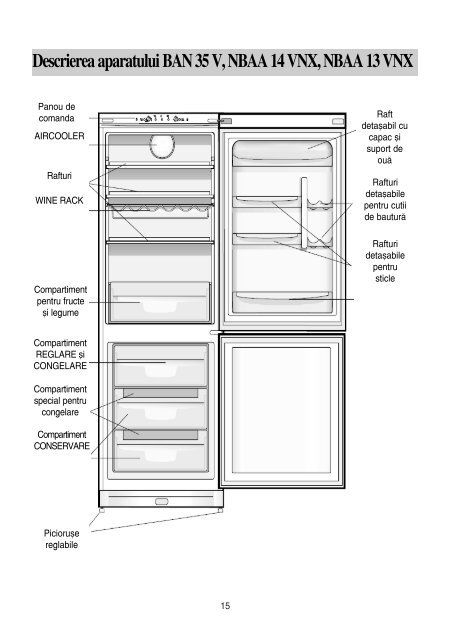 KitchenAid NBAA 34 NF NX - Refrigerator - NBAA 34 NF NX - Refrigerator RO (F053882) Istruzioni per l'Uso