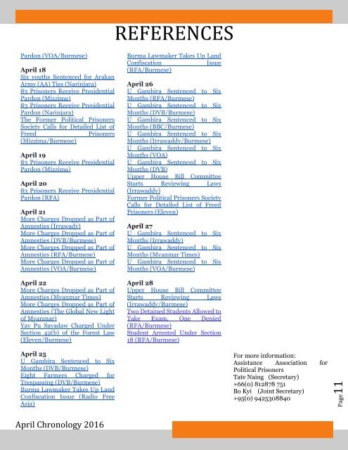 APRIL CHRONOLOGY 2016