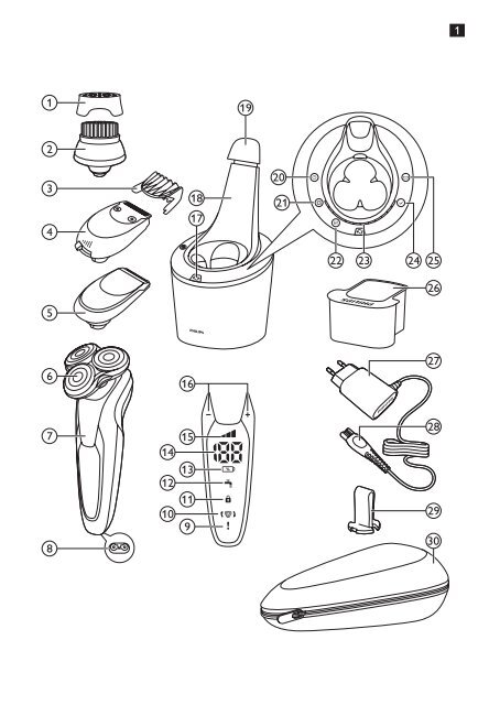 Philips Shaver series 9000 Rasoir &eacute;lectrique rasage &agrave; sec ou sous l'eau - Mode d&rsquo;emploi - VIE