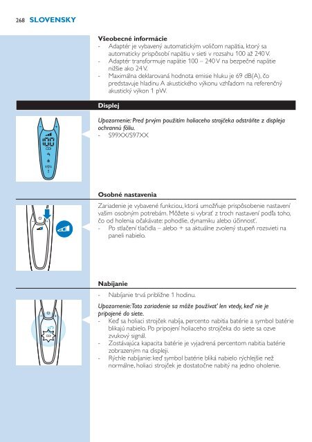 Philips Shaver series 9000 Rasoir &eacute;lectrique rasage &agrave; sec ou sous l'eau - Mode d&rsquo;emploi - SLK