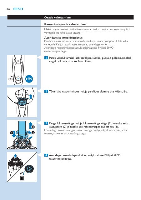 Philips Shaver series 9000 Rasoir &eacute;lectrique rasage &agrave; sec ou sous l'eau - Mode d&rsquo;emploi - SLV