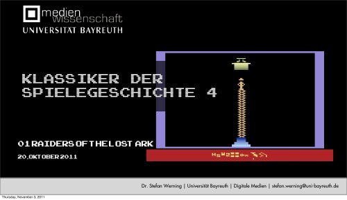Raiders of the Lost Ark - Medienwissenschaft Universität Bayreuth