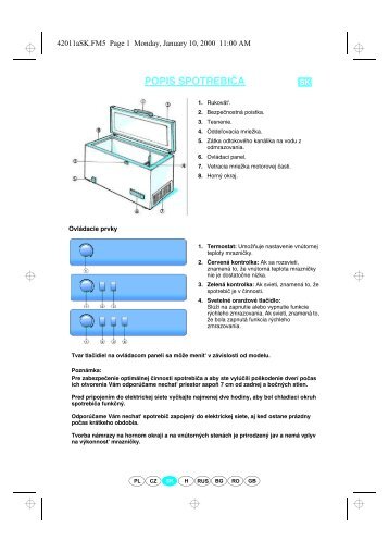 KitchenAid ZC 265 - Freezer - ZC 265 - Freezer SK (850793910010) Scheda programmi