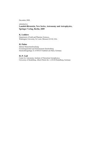 Lodders et al 2009 Abundances of the elements - University of ...