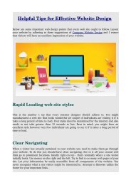 Helpful Tips for Effective Website Design