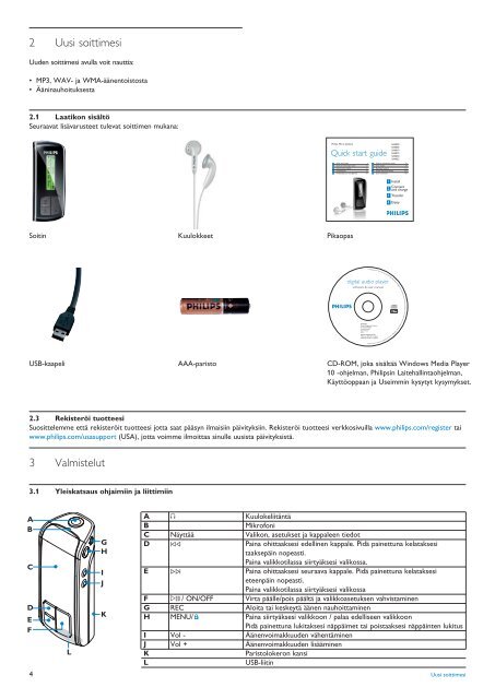 Philips Baladeur audio &agrave; m&eacute;moire flash - Mode d&rsquo;emploi - FIN