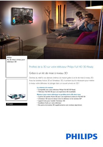 Philips Kit de mise Ã  niveau pour tÃ©lÃ©viseur 3D - Fiche Produit - FRA