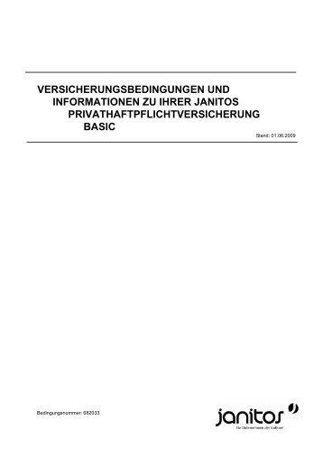 versicherungsbedingungen und informationen zu ihrer janitos ...
