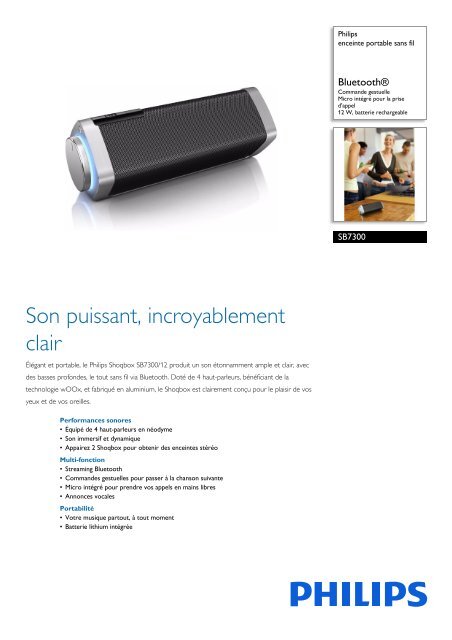 Philips enceinte portable sans fil - Fiche Produit - FRA